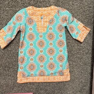 Cabana Life Kids Dress - Aqua and Orange Pattern
